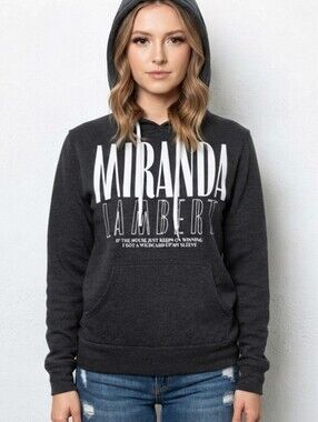Miranda Lambert Wild Card Tour Hoodie Women's Small Gray Hood Kangaroo Pocket